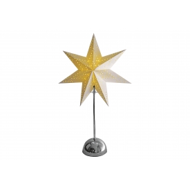 Best Season LED-Standstern Cellcandle Metall/Papier Flocke 55x35cm Batterie Timer chrom/weiss Best Season LED-Standstern Cellcandle Metall/Papier Flocke 55x35cm Batterie Timer chrom/weiss