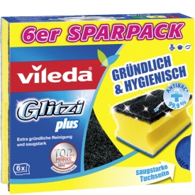 Vileda Schwamm Glitzi plus Antibac 6er Pack Vileda Schwamm Glitzi plus Antibac 6er Pack