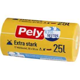 Pely Klimaneutral Zugband-Müllbeutel 25 Liter extra stark Pely Klimaneutral Zugband-Müllbeutel 25 Liter extra stark
