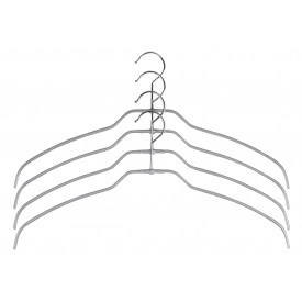 Mawa Trocken-Bügel Silhouette light Metall 42cm silber 4er Pack Mawa Trocken-Bügel Silhouette light Metall 42cm silber 4er Pack