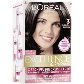 LOreal Paris Dauerhafte Haarfarbe Excellence Dunkelbraun 3 LOreal Paris Dauerhafte Haarfarbe Excellence Dunkelbraun 3