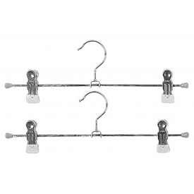 Mawa Klemm-Hosenbügel Clip Metall mit 2 Clips 35cm silber 2er Pack
