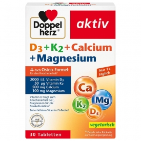 Doppelherz Doppelherz aktiv D3 + K2 + Calcium + Magnesium Doppelherz Doppelherz aktiv D3 + K2 + Calcium + Magnesium