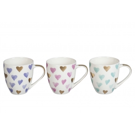 Jumbobecher Herz sortiert 400 ml Porzellan 11cm Jumbobecher Herz sortiert 400 ml Porzellan 11cm