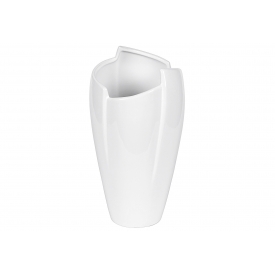  Vase Keramik 13,5x13,5x27cm weiß glasiert