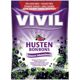 Vivil Schwarze Johannisbeere ohne Zucker Bonbons Vivil Schwarze Johannisbeere ohne Zucker Bonbons