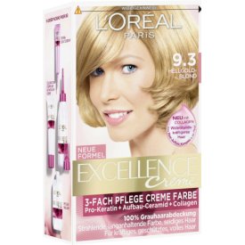 LOreal Paris Dauerhafte Haarfarbe Excellence 9.3 Hell Goldblond