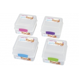 Sistema Lunchbox Cube to go 3fach unterteilt 14,5x15x9,6cm farbig sortiert
