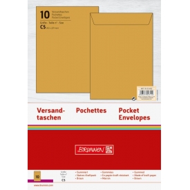 Brunnen Versandtasche C5 nassklebend Natron braun 10 Stück Brunnen Versandtasche C5 nassklebend Natron braun 10 Stück