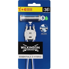 Wilkinson Sword 3 Hybrid Pack, 1 Rasierer + 4 Klingen