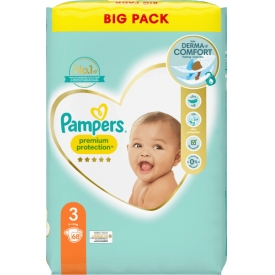 Pampers Windeln Premium Protection Größe 3 Midi, 6-10 kg, Big Pack Pampers Windeln Premium Protection Größe 3 Midi, 6-10 kg, Big Pack