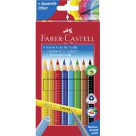 Faber Castell Farbstifte Jumbo Grip 8er Kartonetui + 1 Jumbo Bleistift + 1 Namensfeldstift Faber Castell Farbstifte Jumbo Grip 8er Kartonetui + 1 Jumbo Bleistift + 1 Namensfeldstift