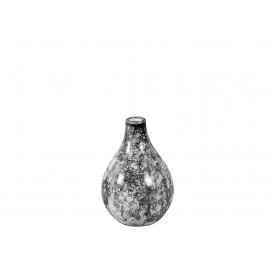  Vase Marble 11x11x15cm schwarz marmorisiert