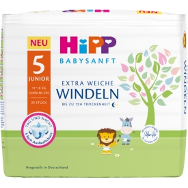 Hipp Babysanft Windeln Gr. 5 Junior, 11-16 kg Hipp Babysanft Windeln Gr. 5 Junior, 11-16 kg