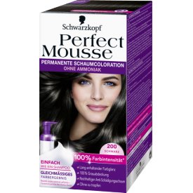 Schwarzkopf Perfect Mousse Dauerhafte Haarfarbe Schaumcoloration 200 Schwarz 