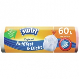 Swirl Müllbeutel Zugband Reißfest & Dicht 60l Swirl Müllbeutel Zugband Reißfest & Dicht 60l