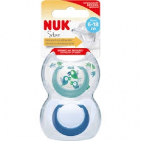 Nuk Silikon-Schnuller, kiefergerechte Form, 6-18 Monate, 2 Stück Nuk Silikon-Schnuller, kiefergerechte Form, 6-18 Monate, 2 Stück