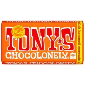 Tonys Chocolonely Vollmilchschokolade mit Karamell und Meersalz Tonys Chocolonely Vollmilchschokolade mit Karamell und Meersalz