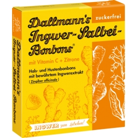 Dallmann`s Ingwer-Salbei-Bonbons mit Vitamin C & Zitrone Dallmann`s Ingwer-Salbei-Bonbons mit Vitamin C & Zitrone