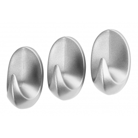 3M Klebehaken Oval, 3er Pack, Grau - Extra Starker Haftkleber Für Lackierte Flächen & Fliesen