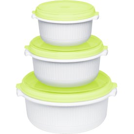 Emsa Mikrowellentopfset Micro Family 0,5/1/1,5 l weiß/limette 3teilig Emsa Mikrowellentopfset Micro Family 0,5/1/1,5 l weiß/limette 3teilig