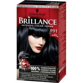 Schwarzkopf Brillance Dauerhafte Haarfarbe Intensiv-Color-Creme Night Diamonds 891 Blauschwarz