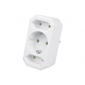 Heitech Steckdosenadapter 3fach 1Schu/2Euro Heitech Steckdosenadapter 3fach 1Schu/2Euro