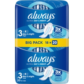 Always Damenbinden Ultra Tag&Nacht mit Flügeln BigPack