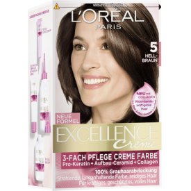 LOreal Paris Dauerhafte Haarfarbe Excellence Hellbraun 5 LOreal Paris Dauerhafte Haarfarbe Excellence Hellbraun 5