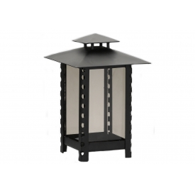 Metallwarenfabrik Moll MOLL Grablaterne Metall lackiert mit Parolglas bronzefarben 14x14x23cm schwarz