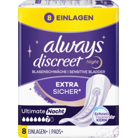 Always Hygieneeinlagen Blasenschwäche Discreet Ultimate Nacht