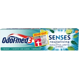 Odol Med 3 Zahnpasta senses revitalising Eukalyptus, Limette & Minze Odol Med 3 Zahnpasta senses revitalising Eukalyptus, Limette & Minze